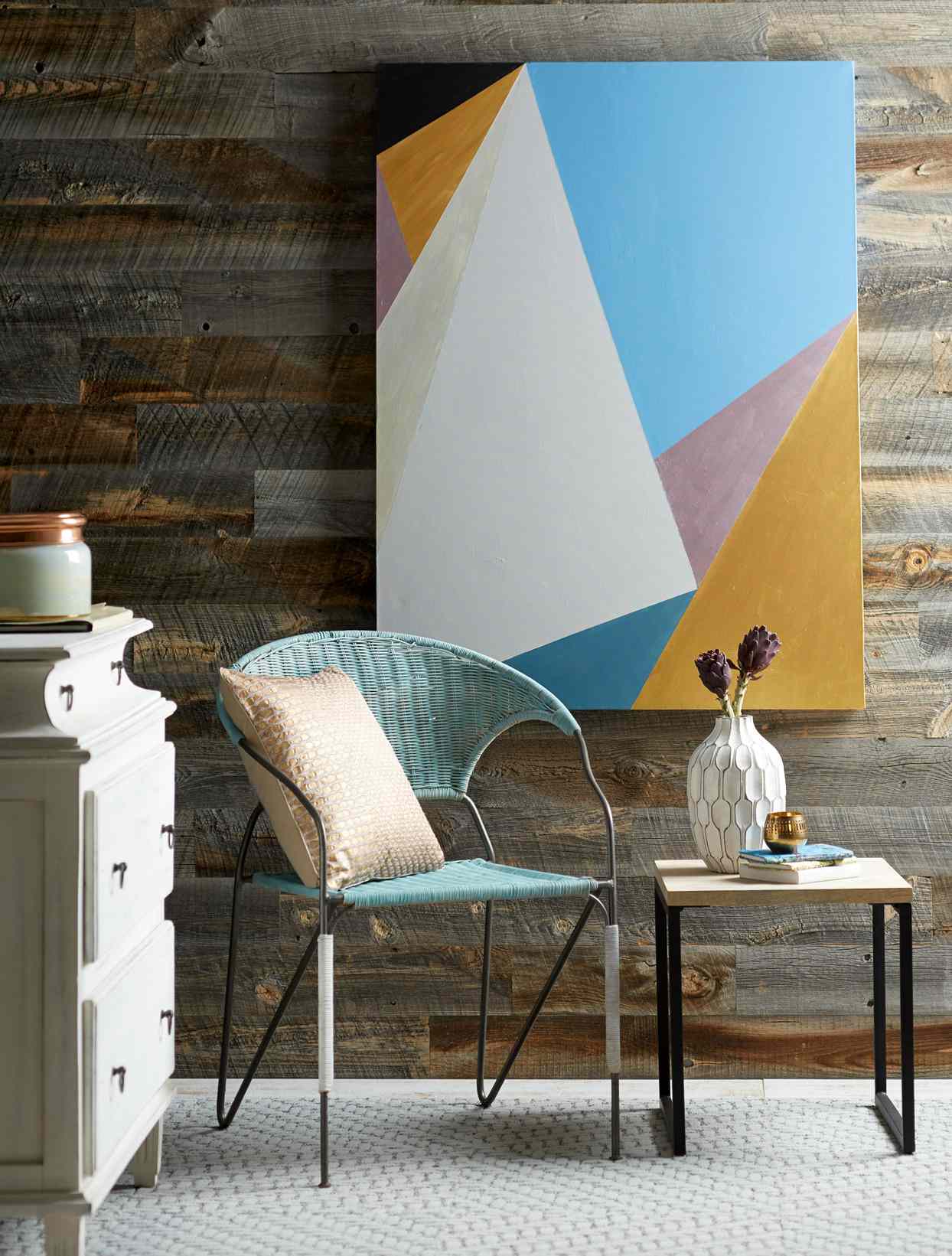 Abstract artwork in sitting area