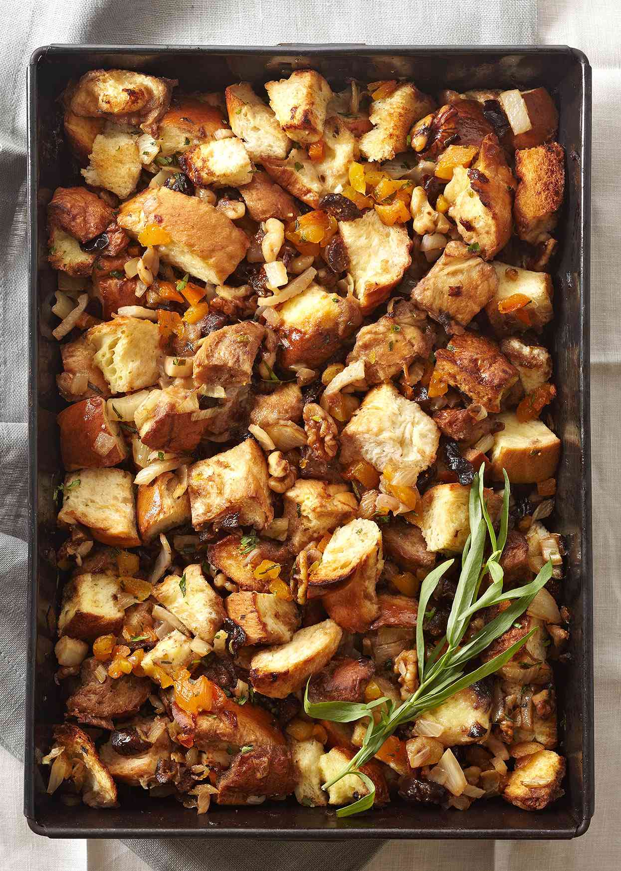 Challah Stuffing with Fennel and Dried Fruit