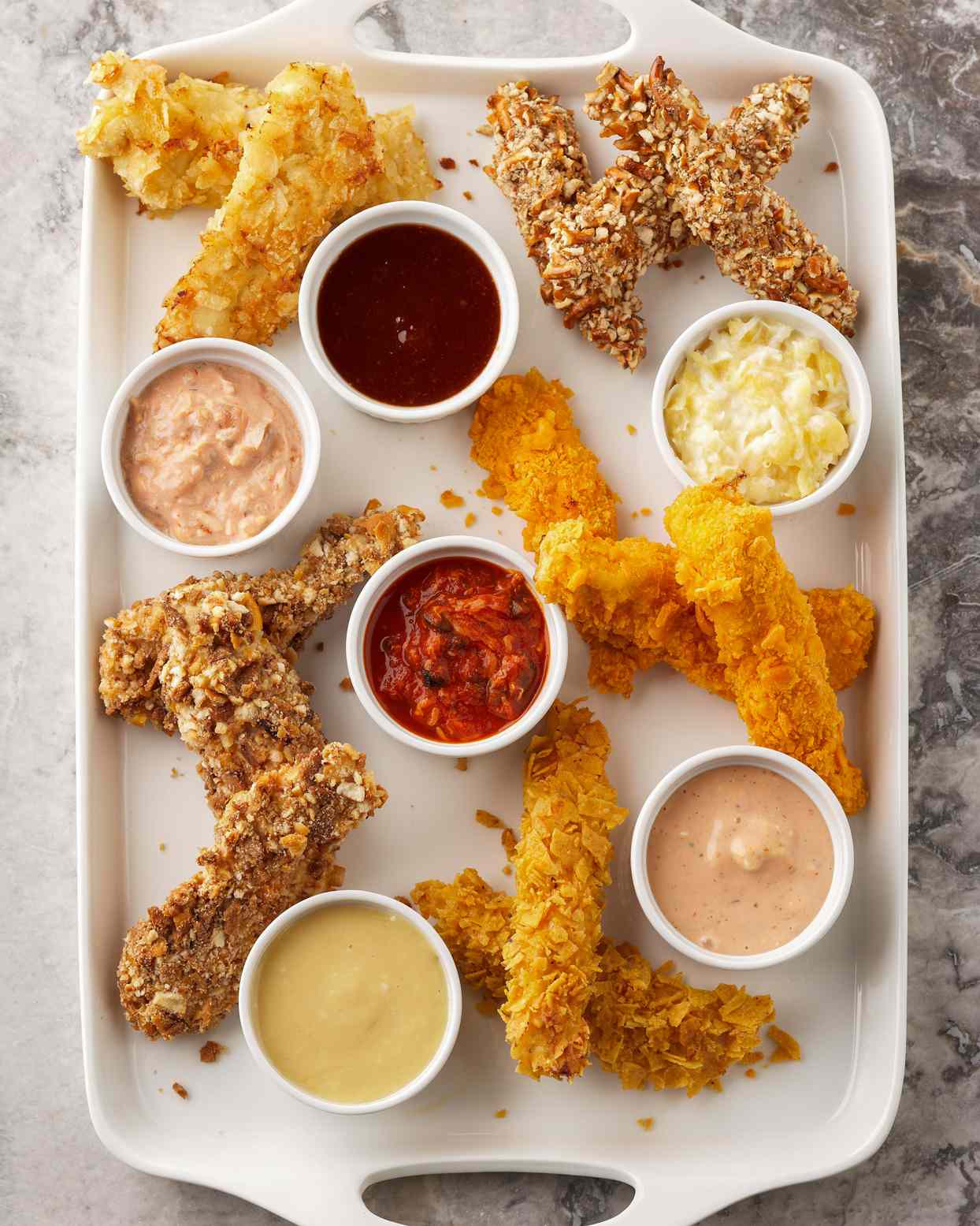 Mix-and-Match Baked Chicken Fingers and Dipping Sauces 