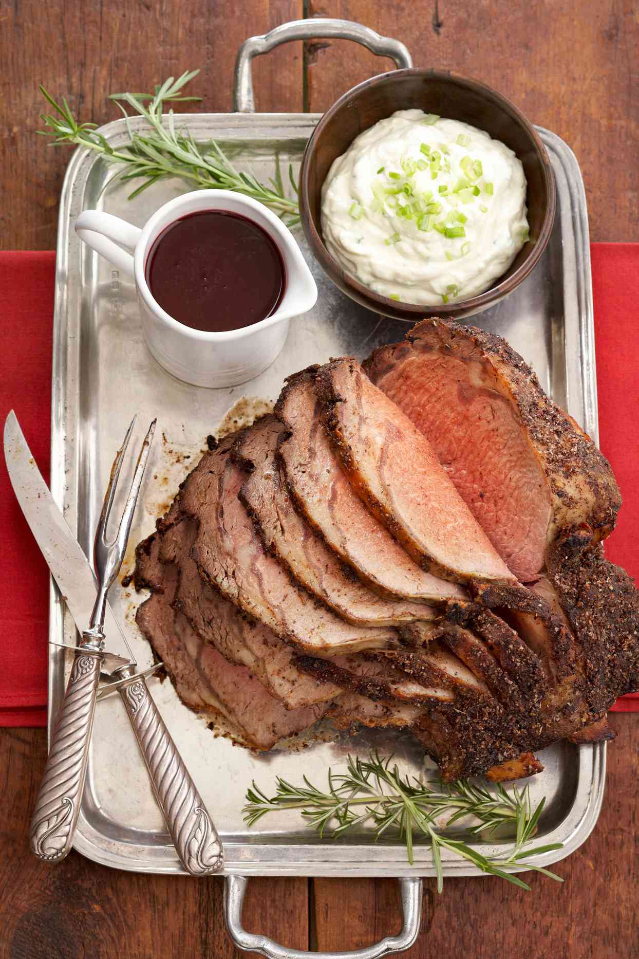 Herbed Prime Rib with Two Sauces