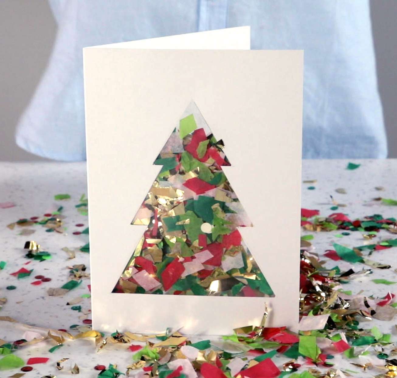 DIY confetti tree card