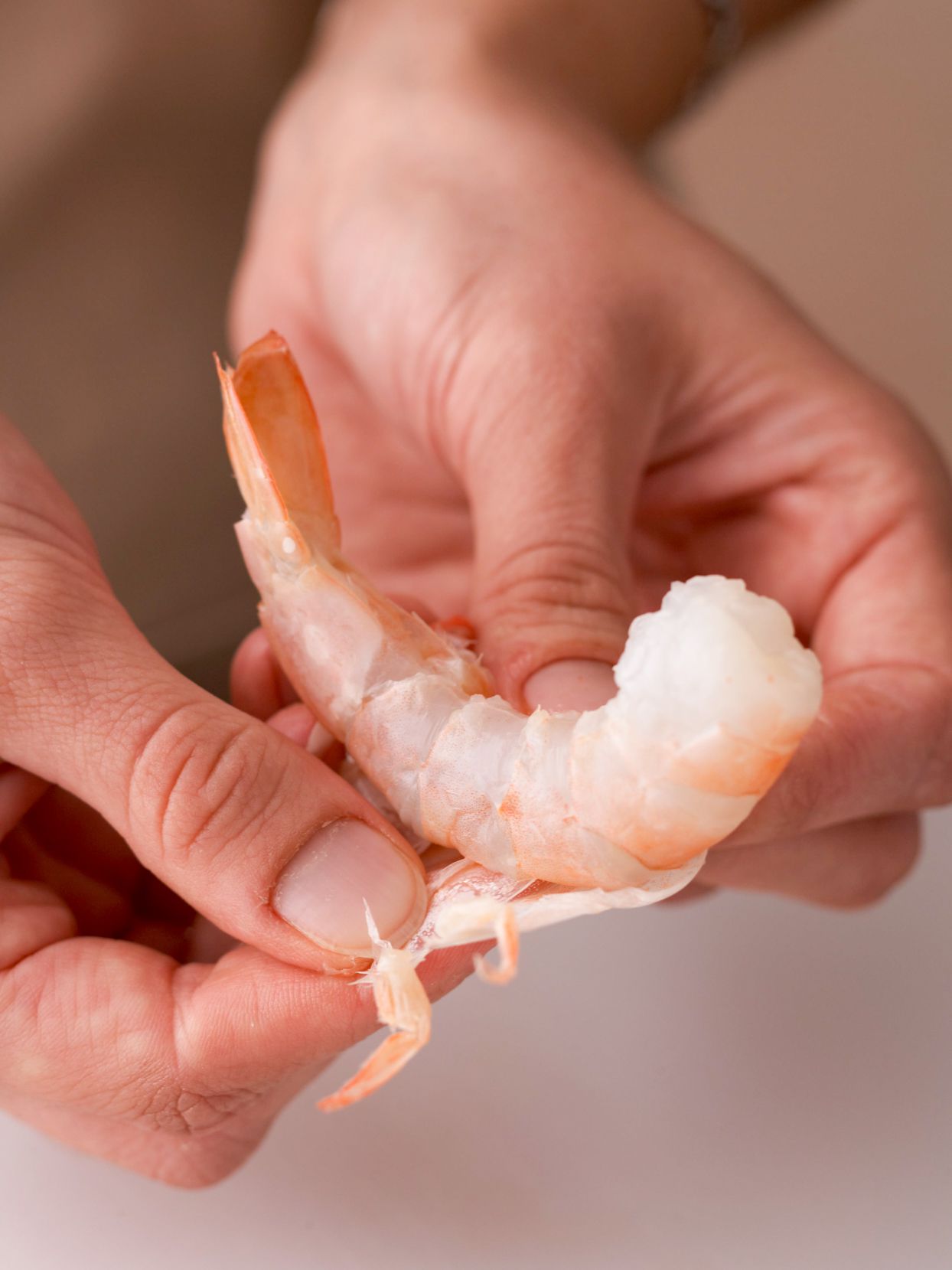 peeling shrimp