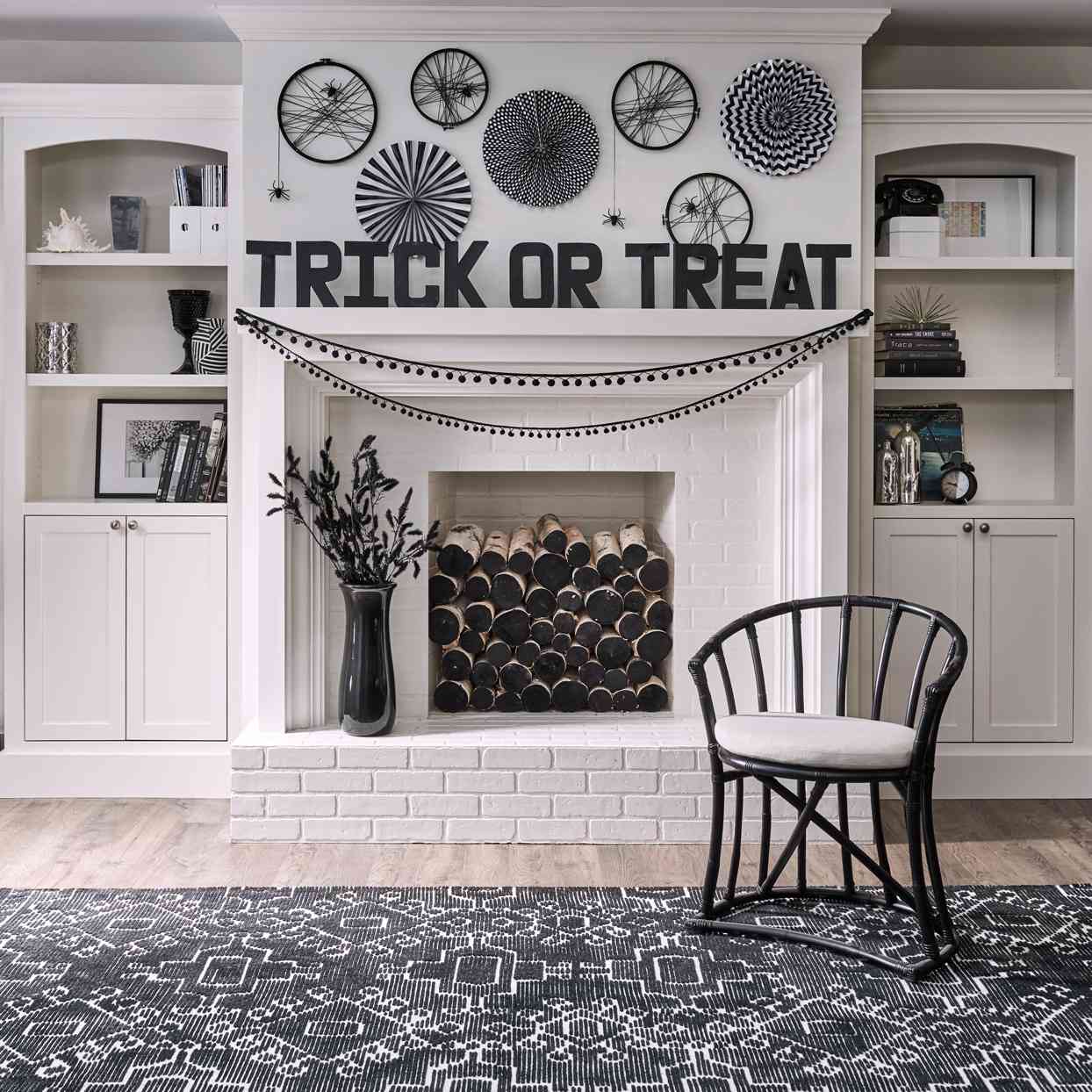 trick treat fireplace letters
