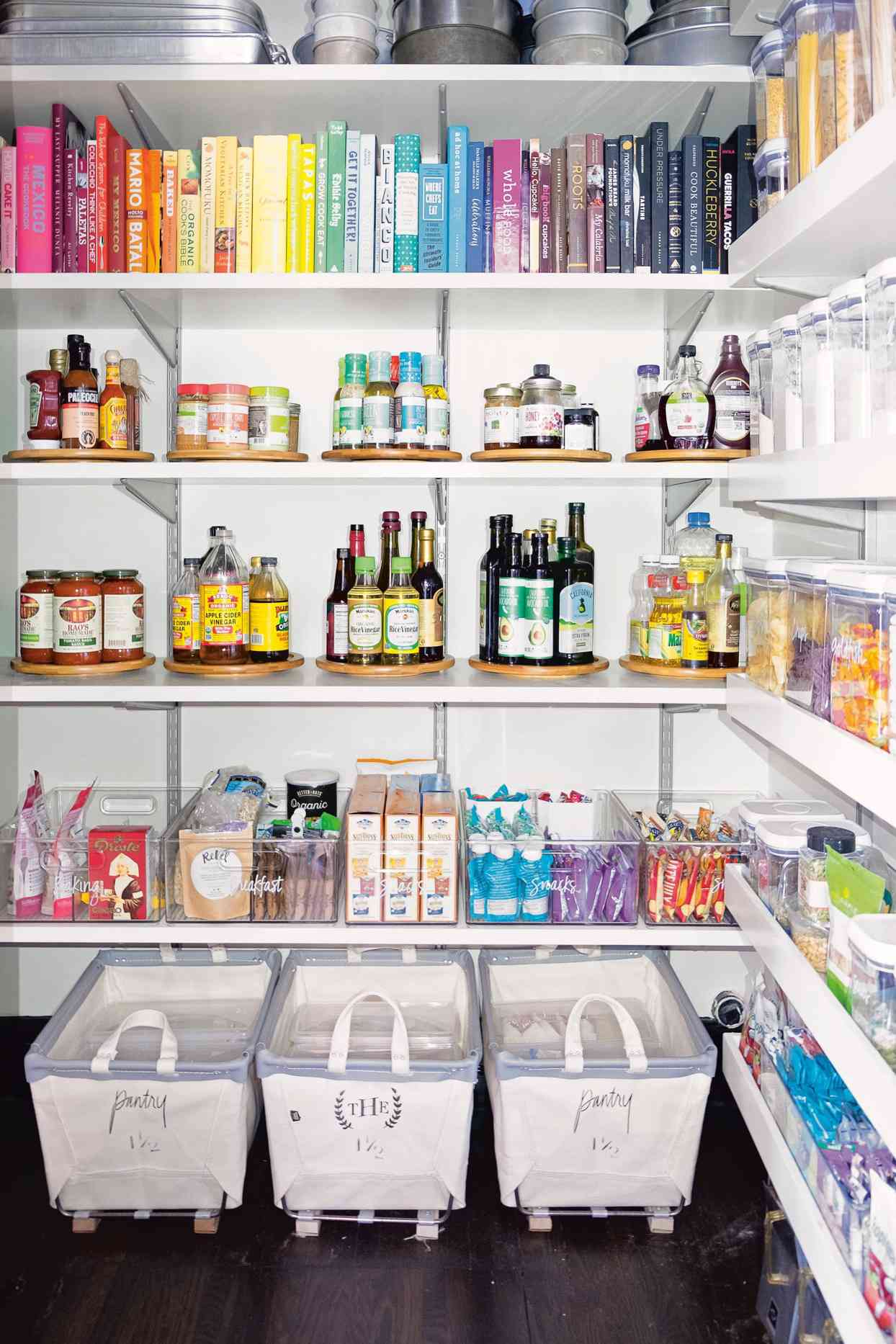 kitchen pantry organized by color