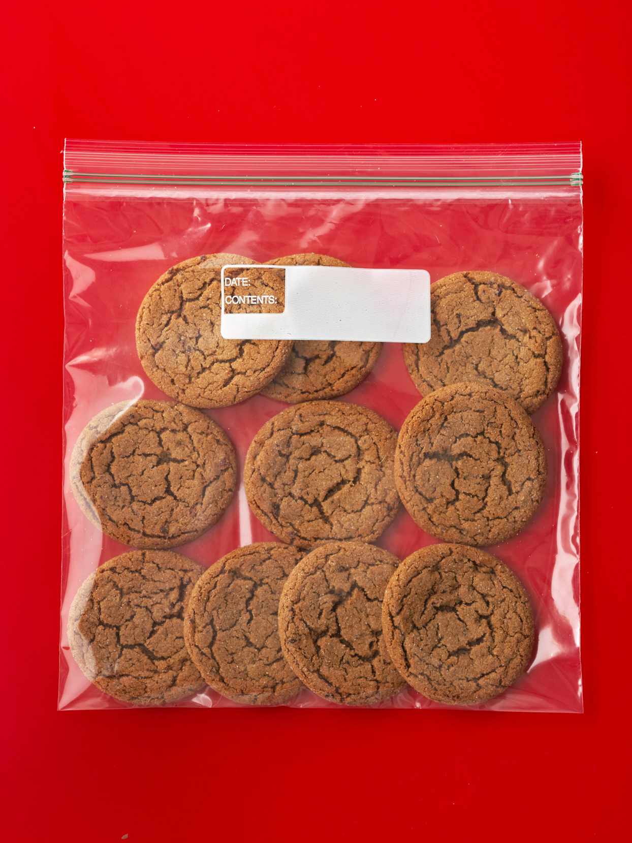 freezer bag of cookies