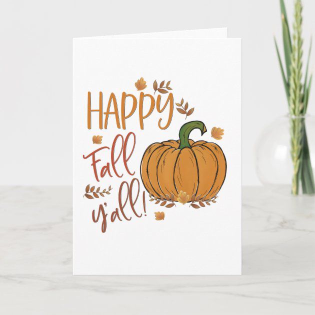 white card with pumpkin
