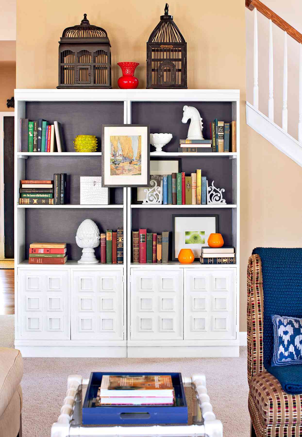 Metal Shelf Book Magazine Display Shelves Storage Basket Living Room Decor 
