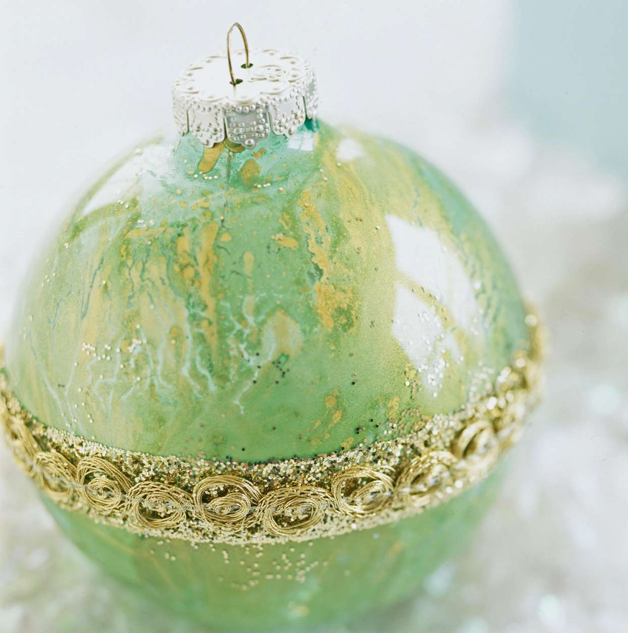 Splattered glass ornament