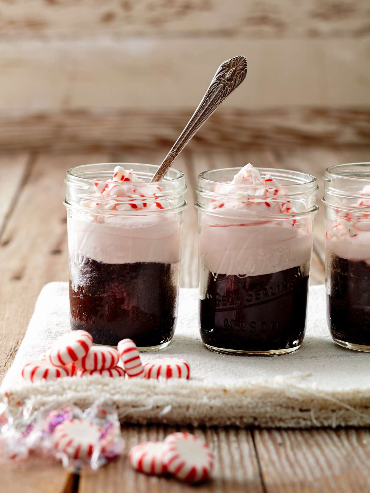 Peppermint-Fudge Pie with Peppermint Chantilly Cream