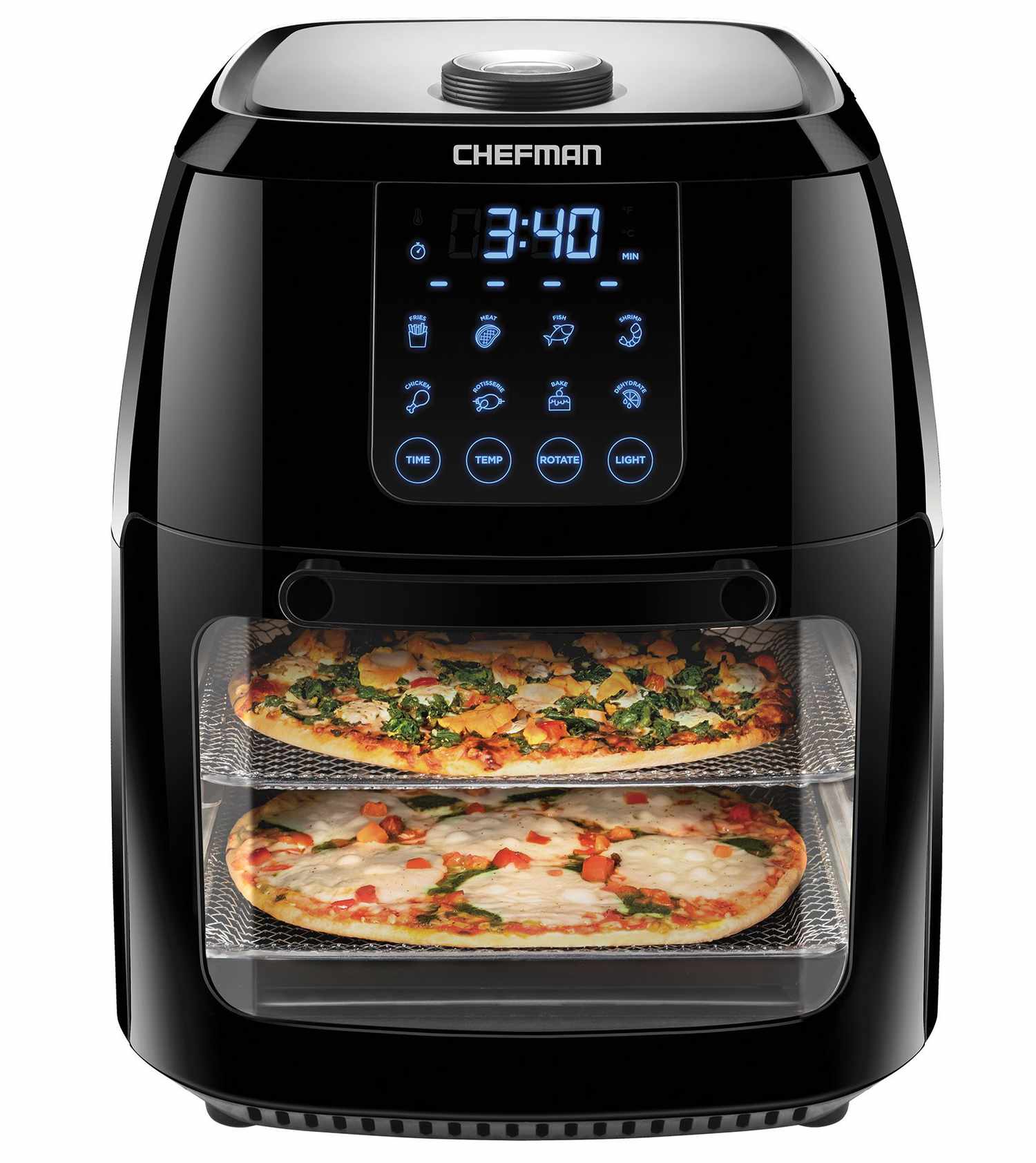 chefman air fryer with pizza
