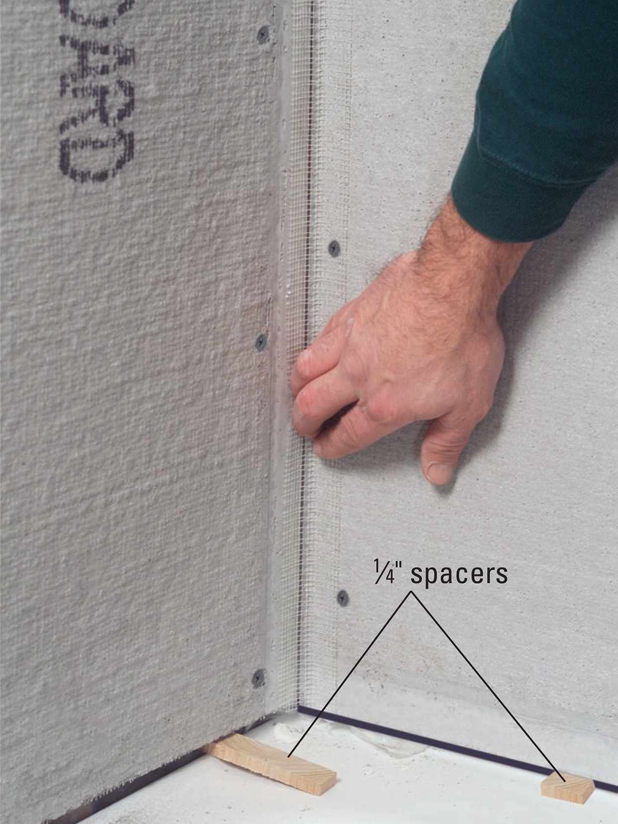 reinforcing corners in shower