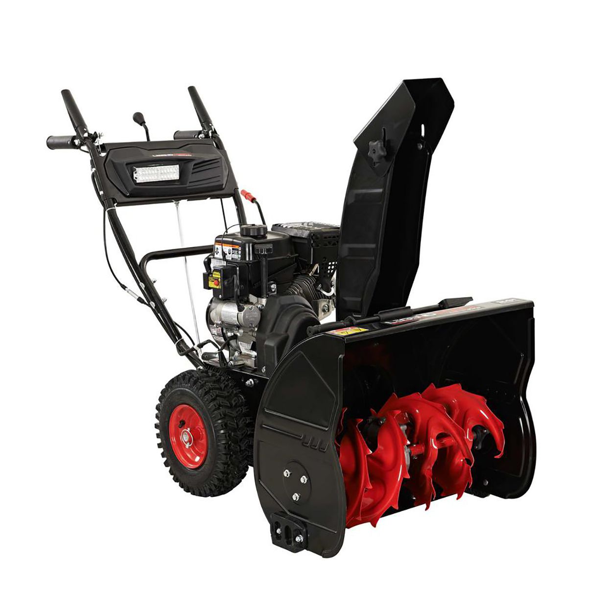 black and red snowblower