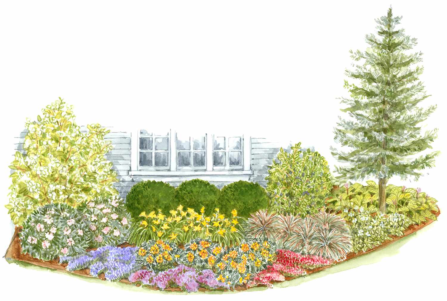 Colorful Front Yard Garden Plans Better Homes Gardens - How To Plan Landscaping For Front Yard