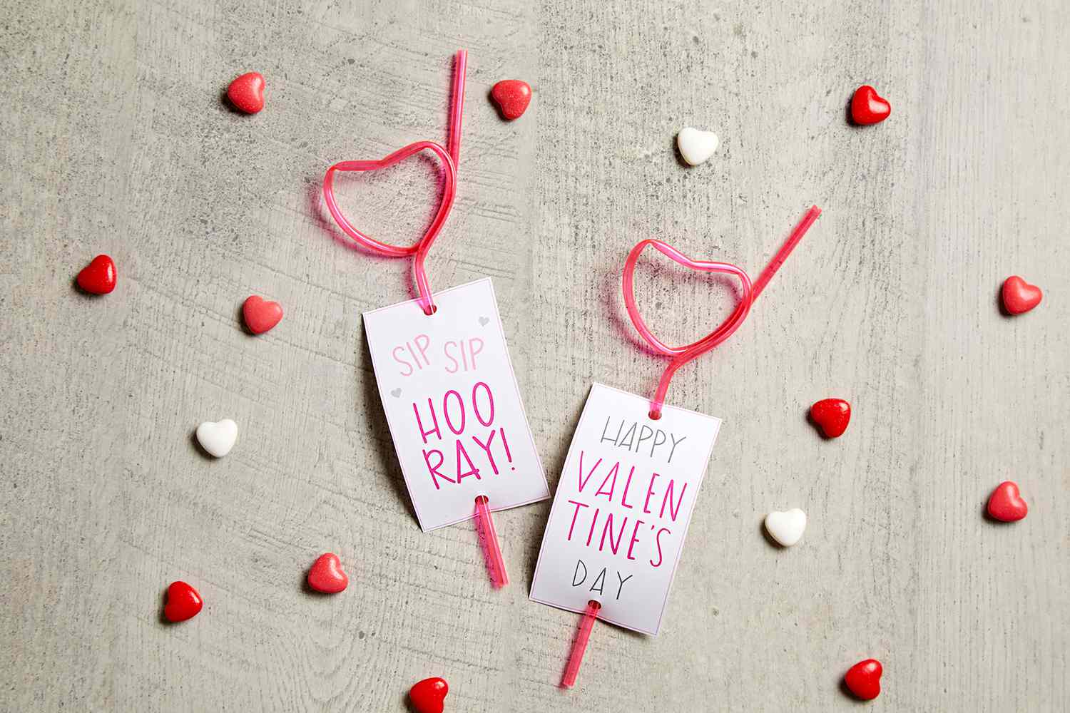 5 Pack Valentine’s Day Straws Decorated with Word Love Made with Quality Paper 