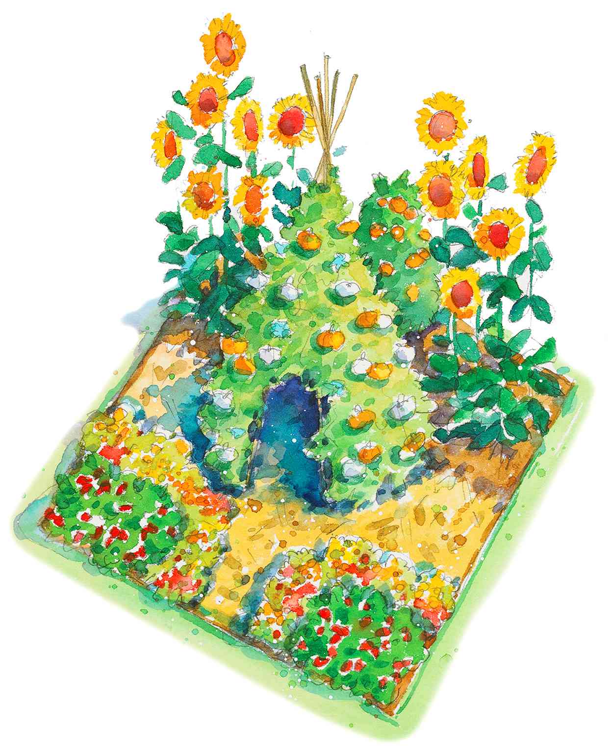 Easy Children’s Vegetable Garden Plan illustration