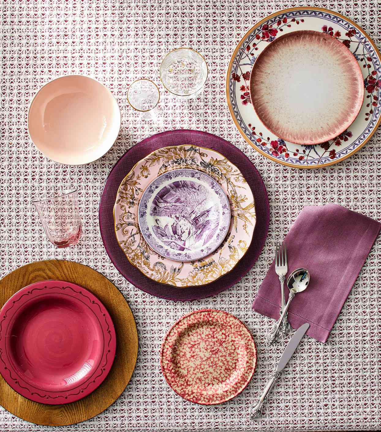 burgundy vintage salad dinner plates