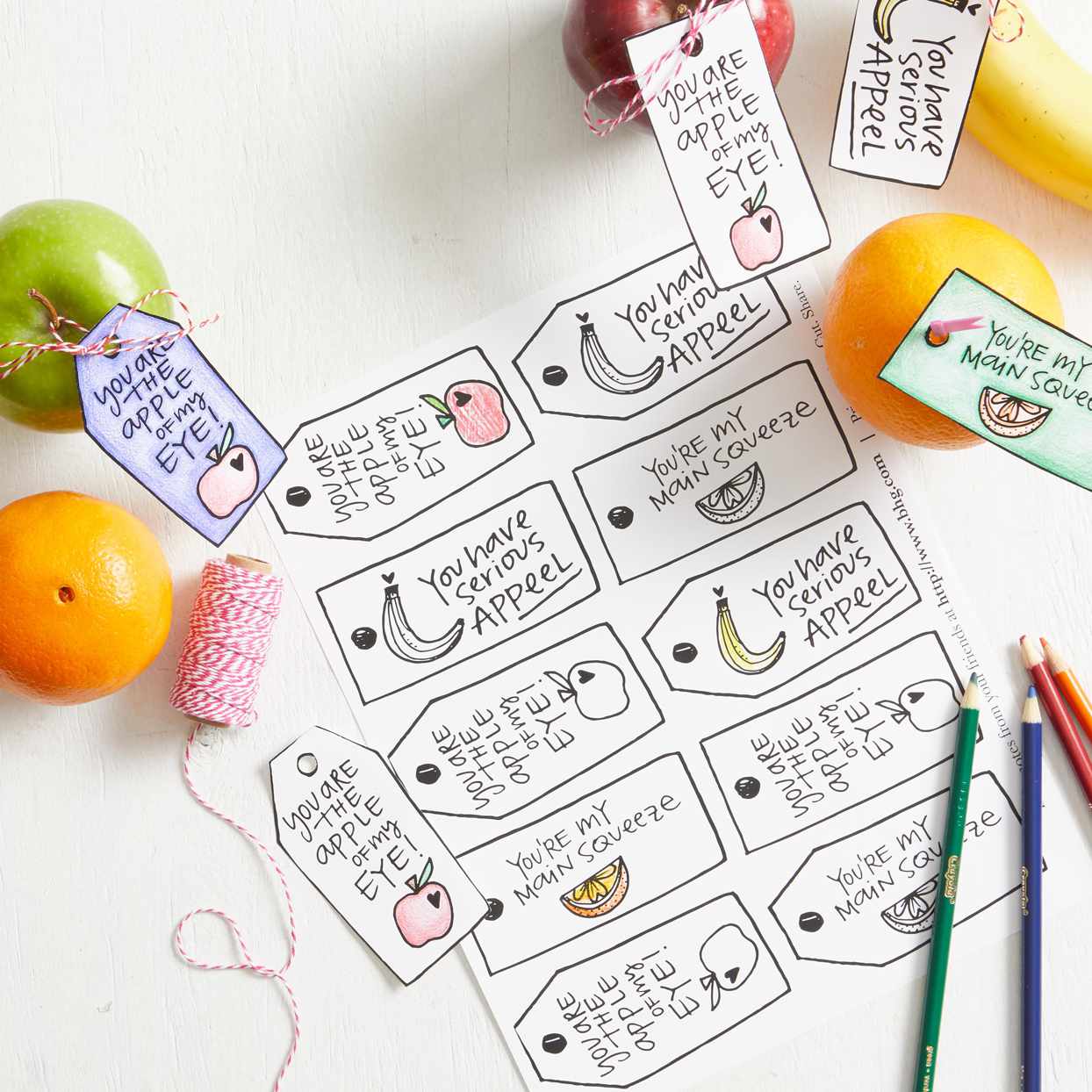 Fruit Coloring Tags