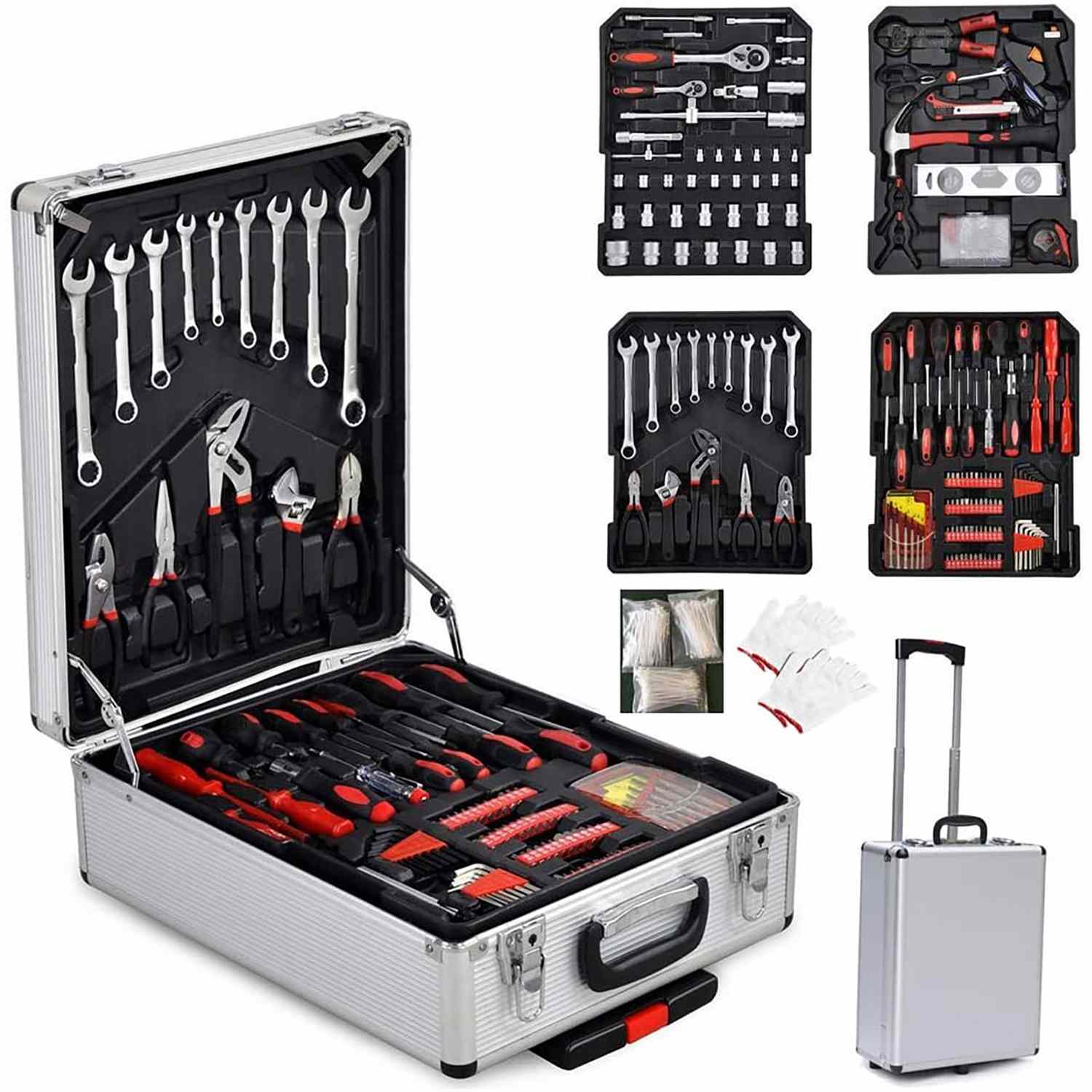 DOUP Tool Box Set Household Mechanics Tools Kit/Home Tool Kit Household Tool Kit Set with Tools Box Case for Men and Women 43-Piece 