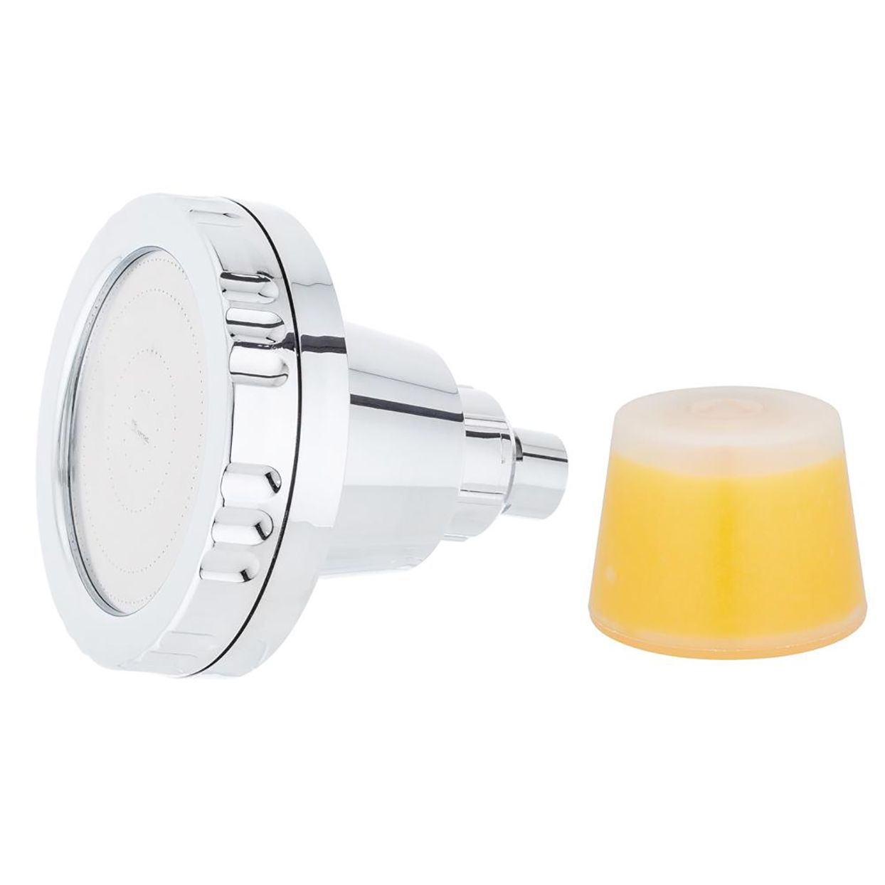 showerhead with yellow vitamin c filter
