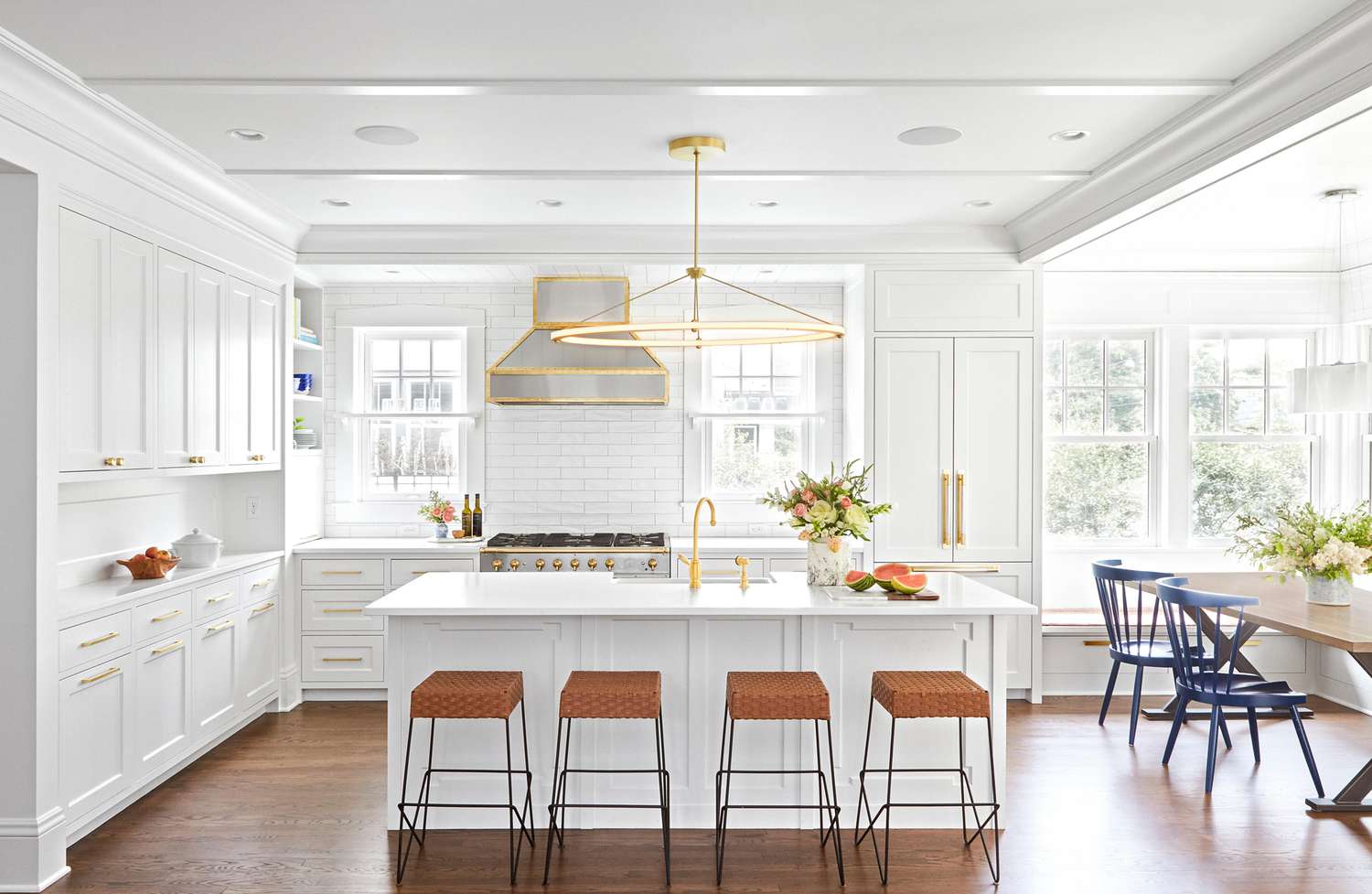 modern kitchen with gold accents