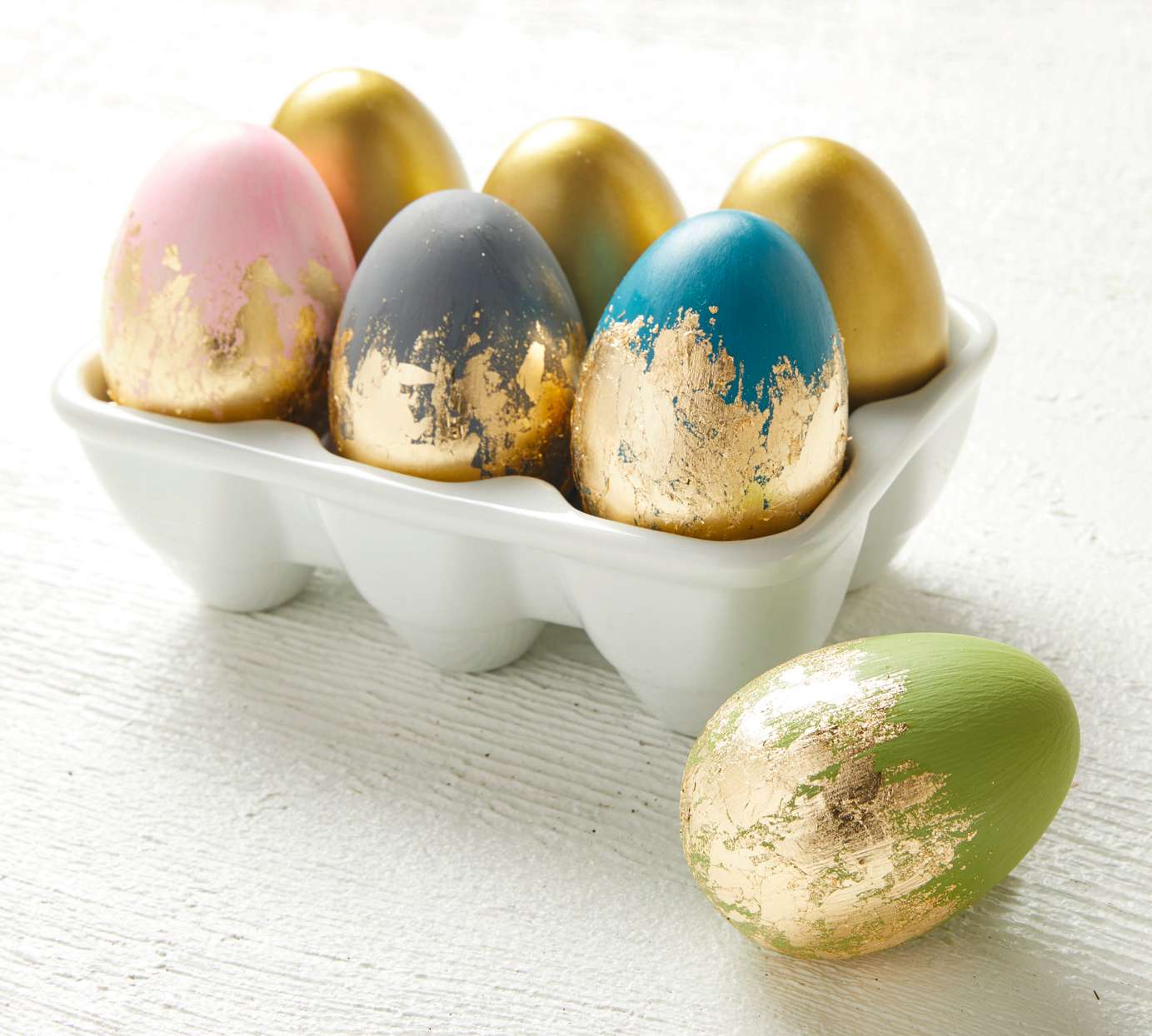 ceramic gold leaf easter eggs