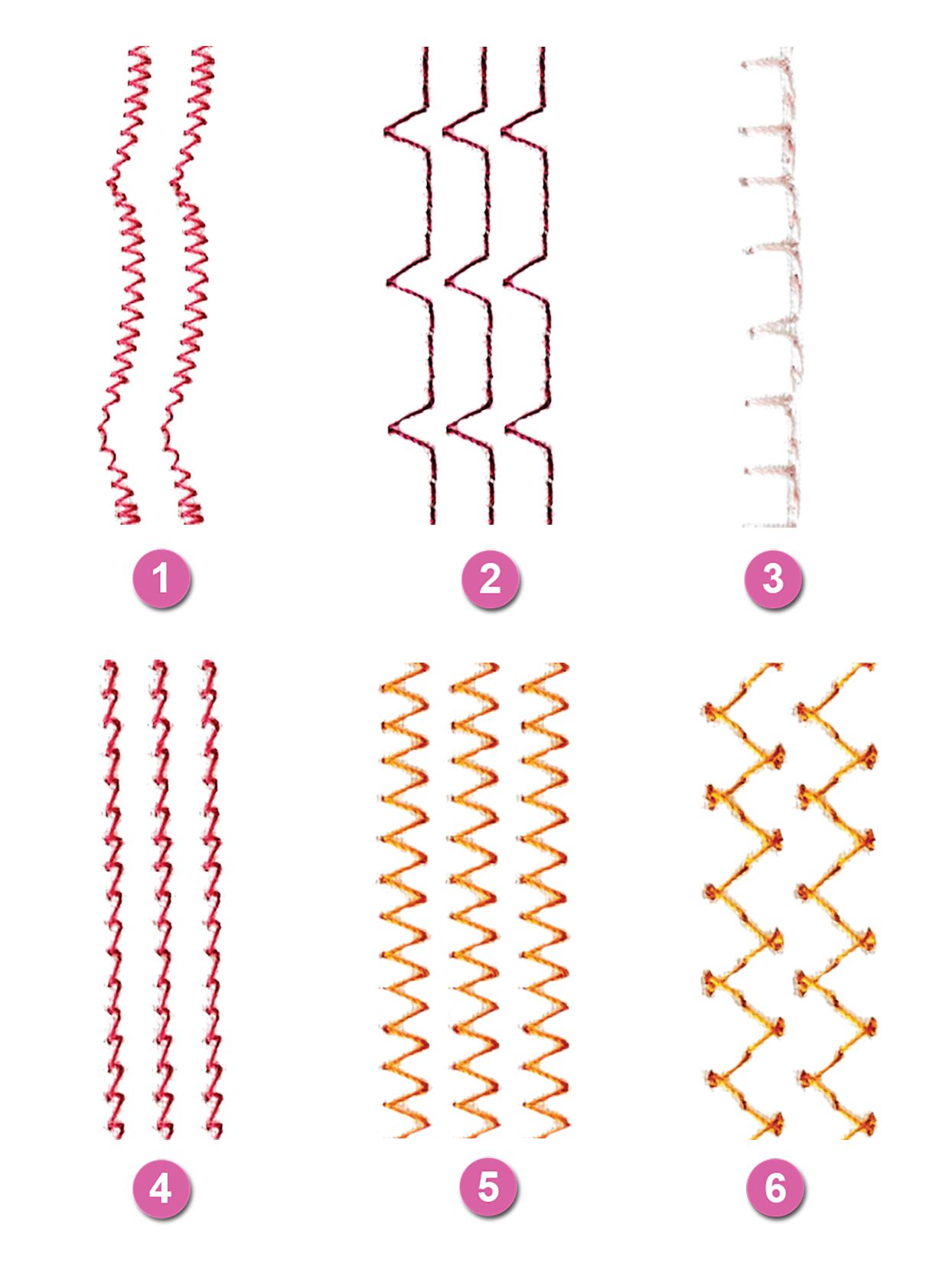 assorted stitch patterns