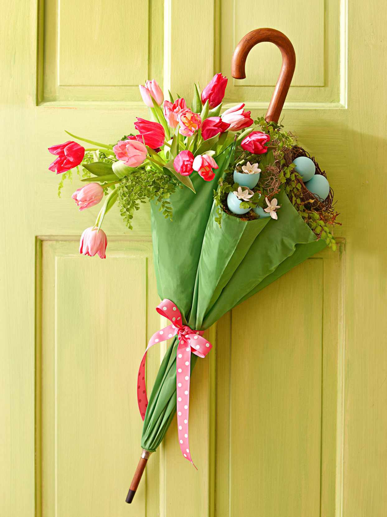 Umbrella Tulips Eggs Easter Door Decoration