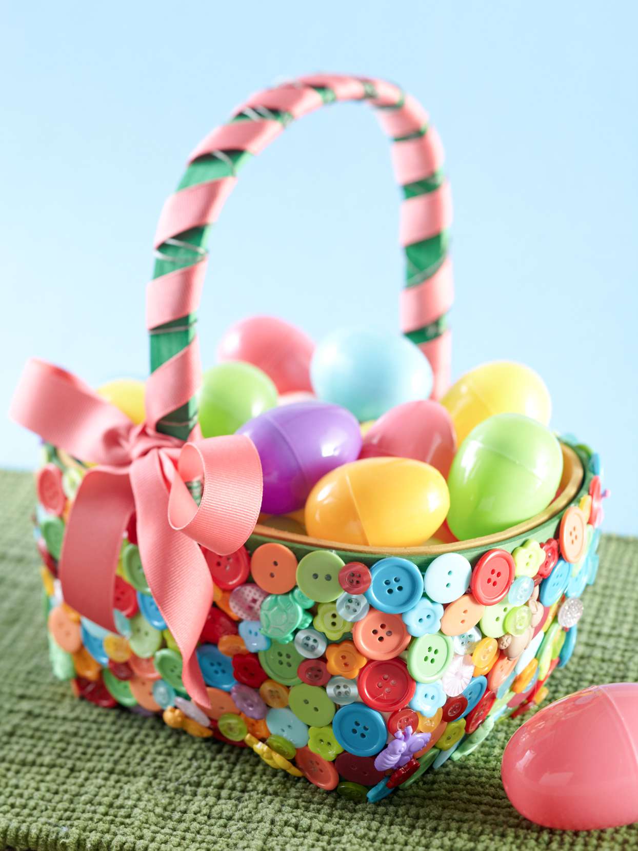 Colorful Button Easter Basket