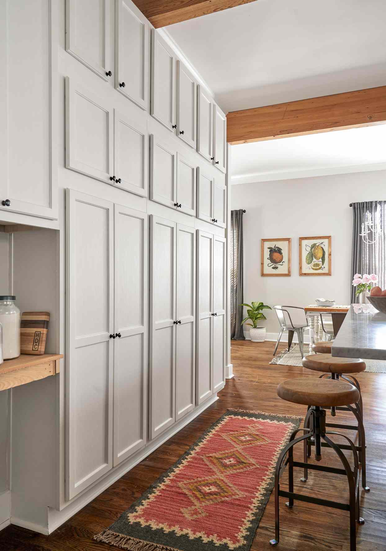 tall row of 12-inch-deep kitchen cabinetry