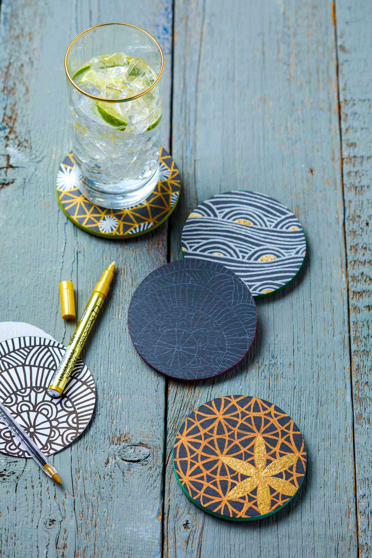 patterned slate coasters project