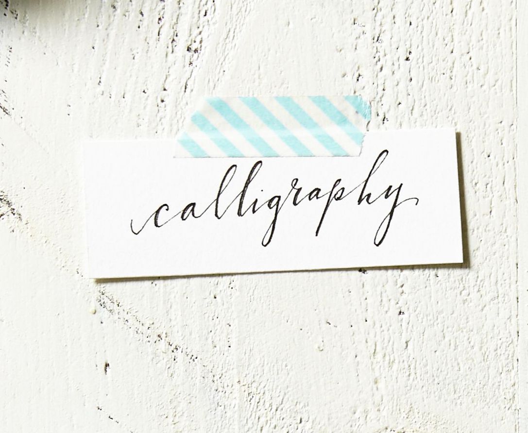 taped paper with calligraphy