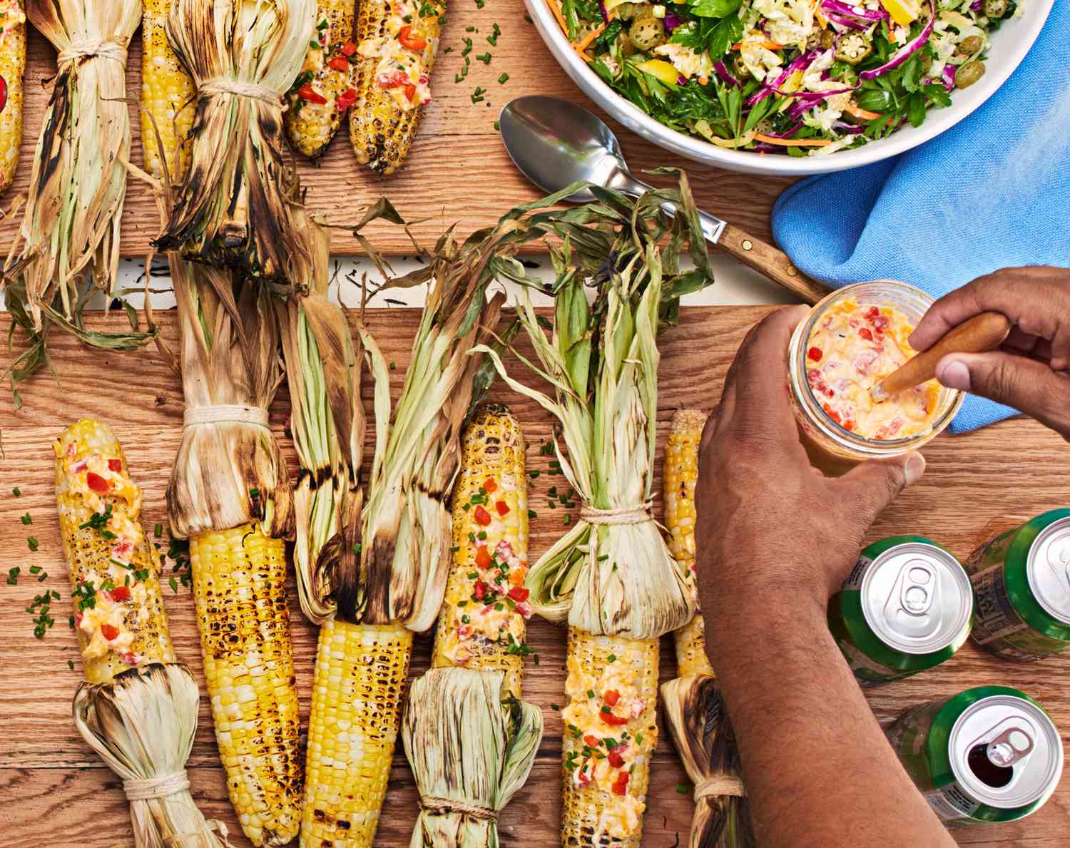 Grilled Corn with Pimiento-Cheese Butter