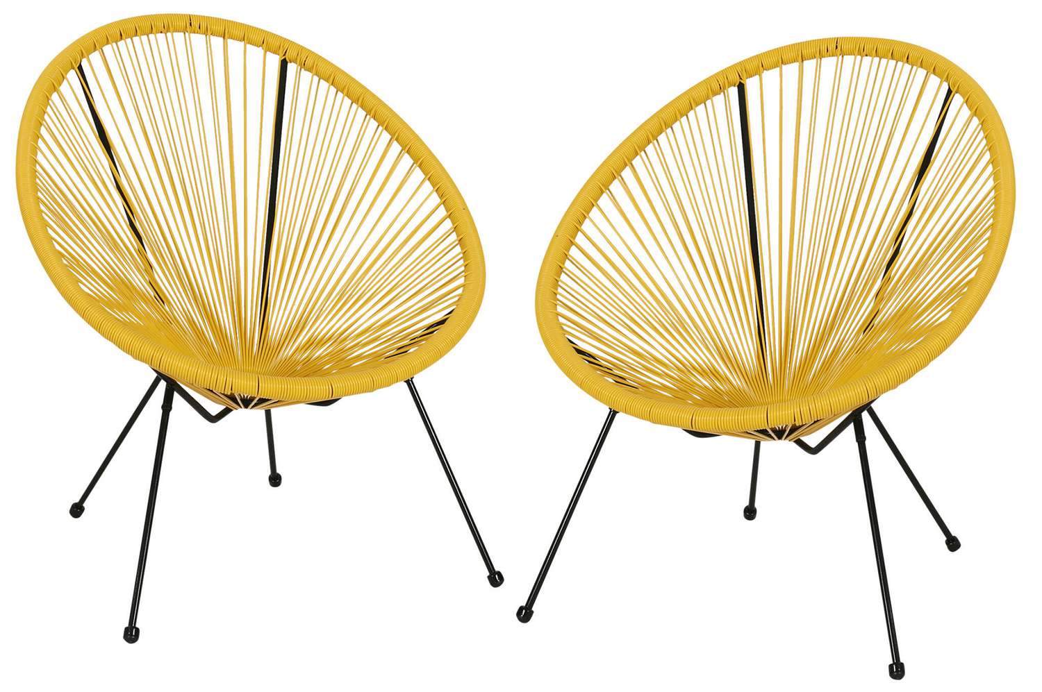 2-piece yellow Englewood Outdoor Hammock Weave chairs set of 2