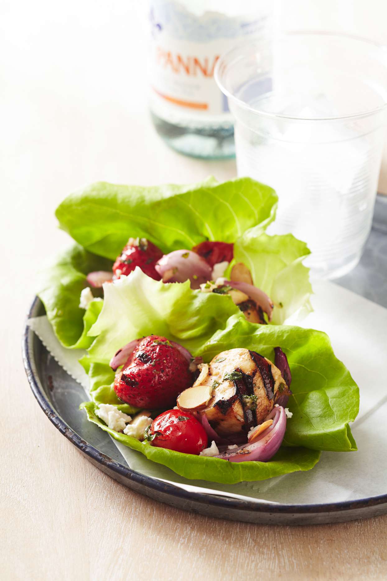 Grilled Strawberry, Tomato, and Chicken Wraps