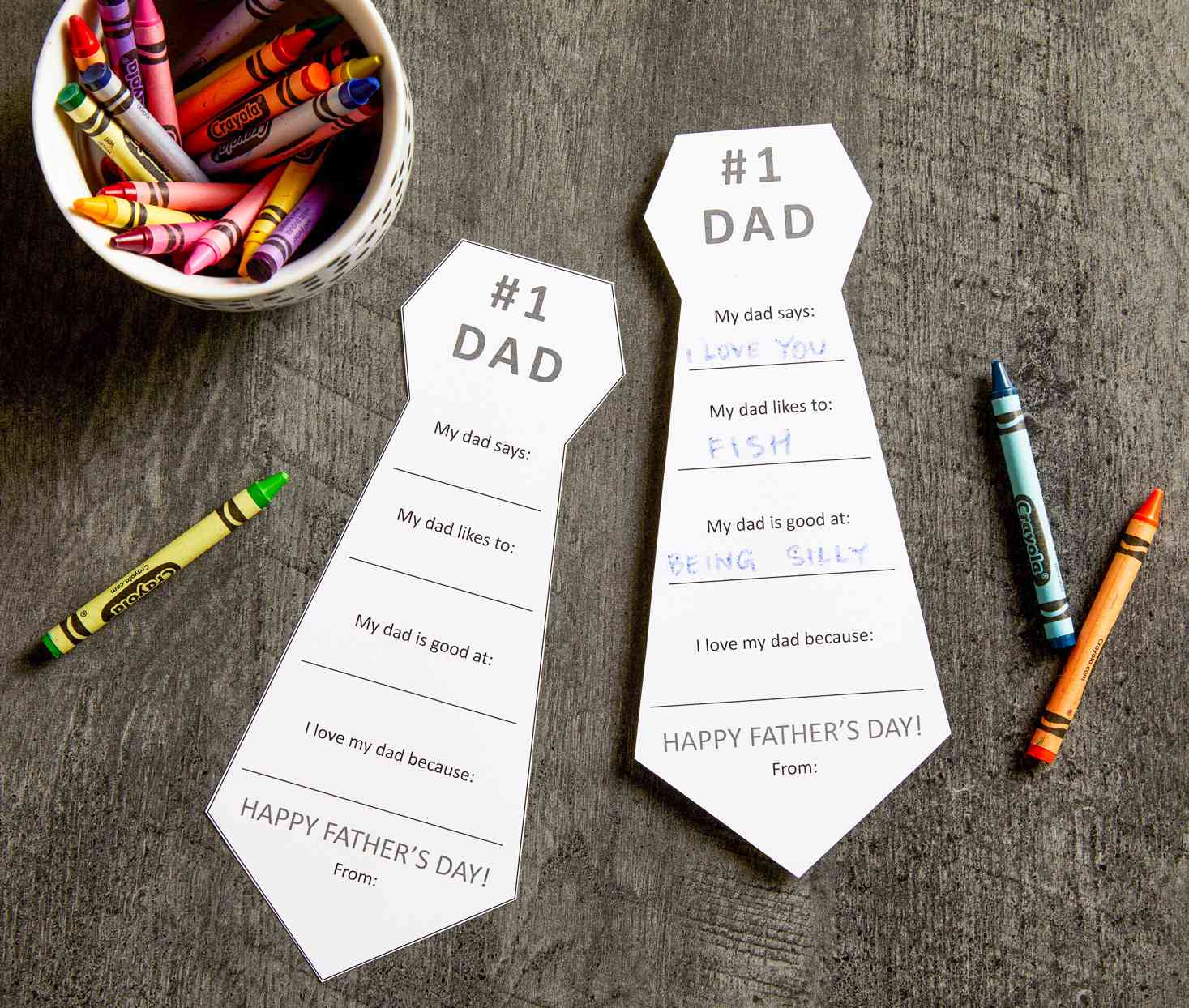 fathers day printable tie cards