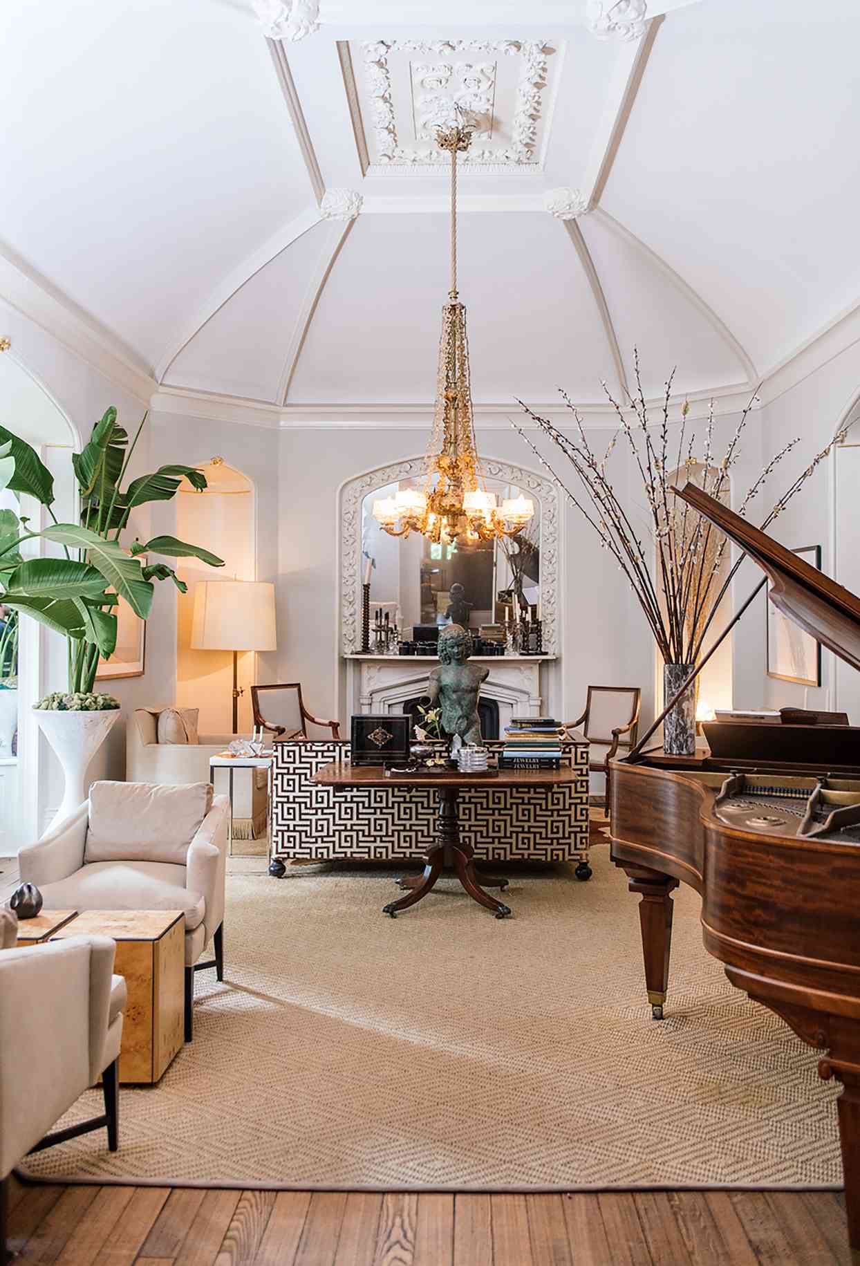 drawing room domed ceiling wooden piano