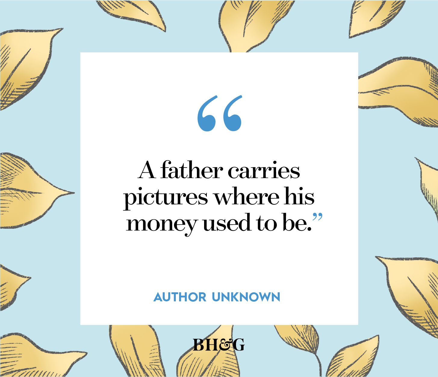 father's day quote on blue and yellow background