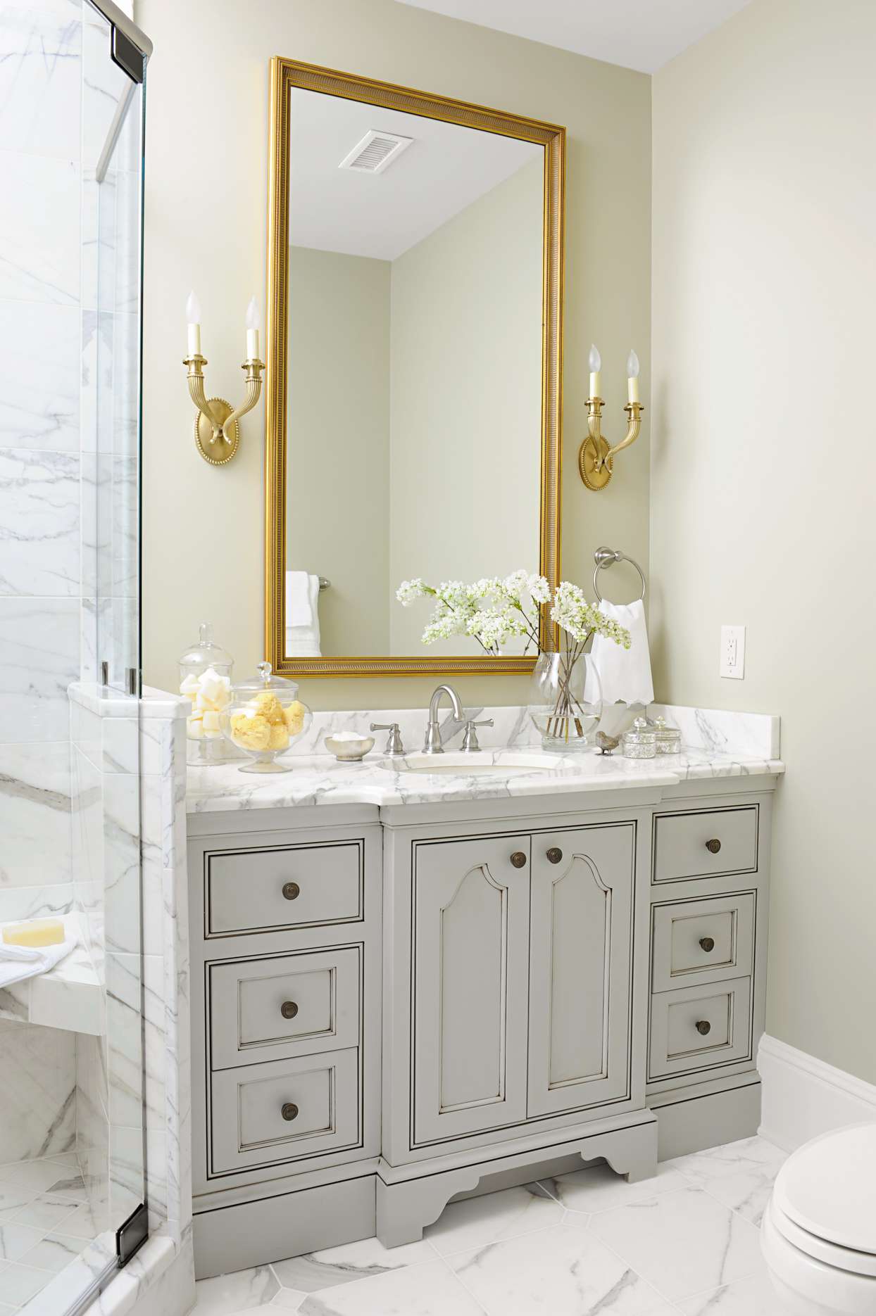 bathroom vanity gold mirror