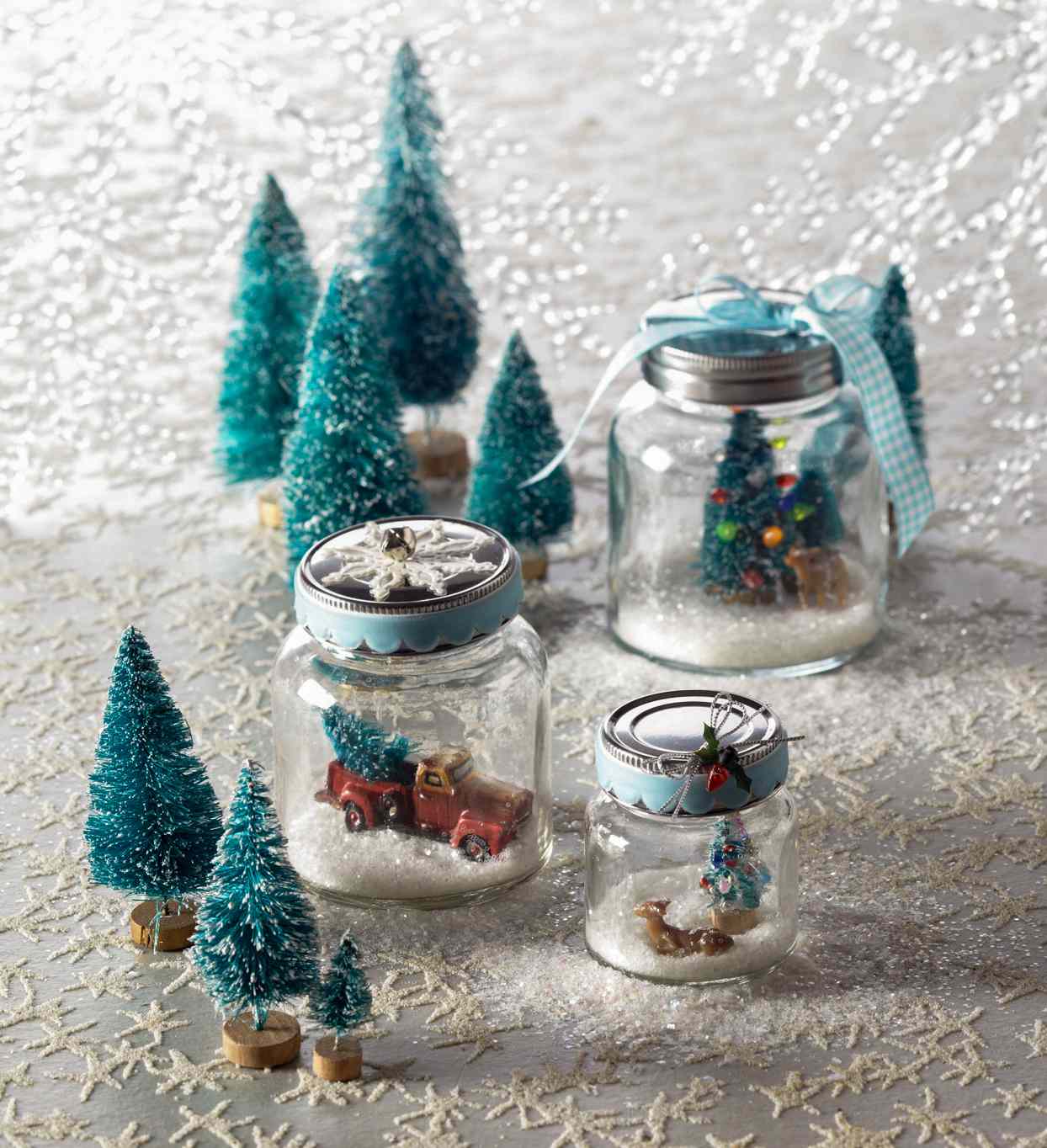 Glass Jar Snow Globes