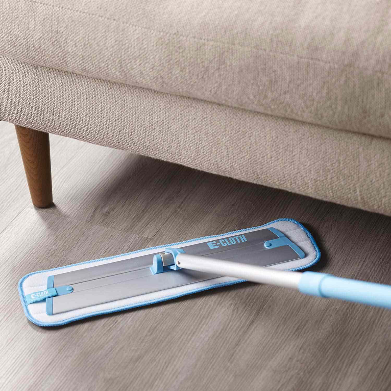 e-cloth microfiber mop cleaning under sofa