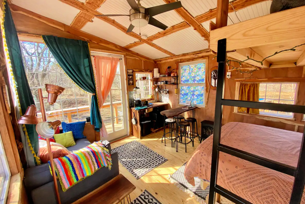 cozy WV treehouse interior