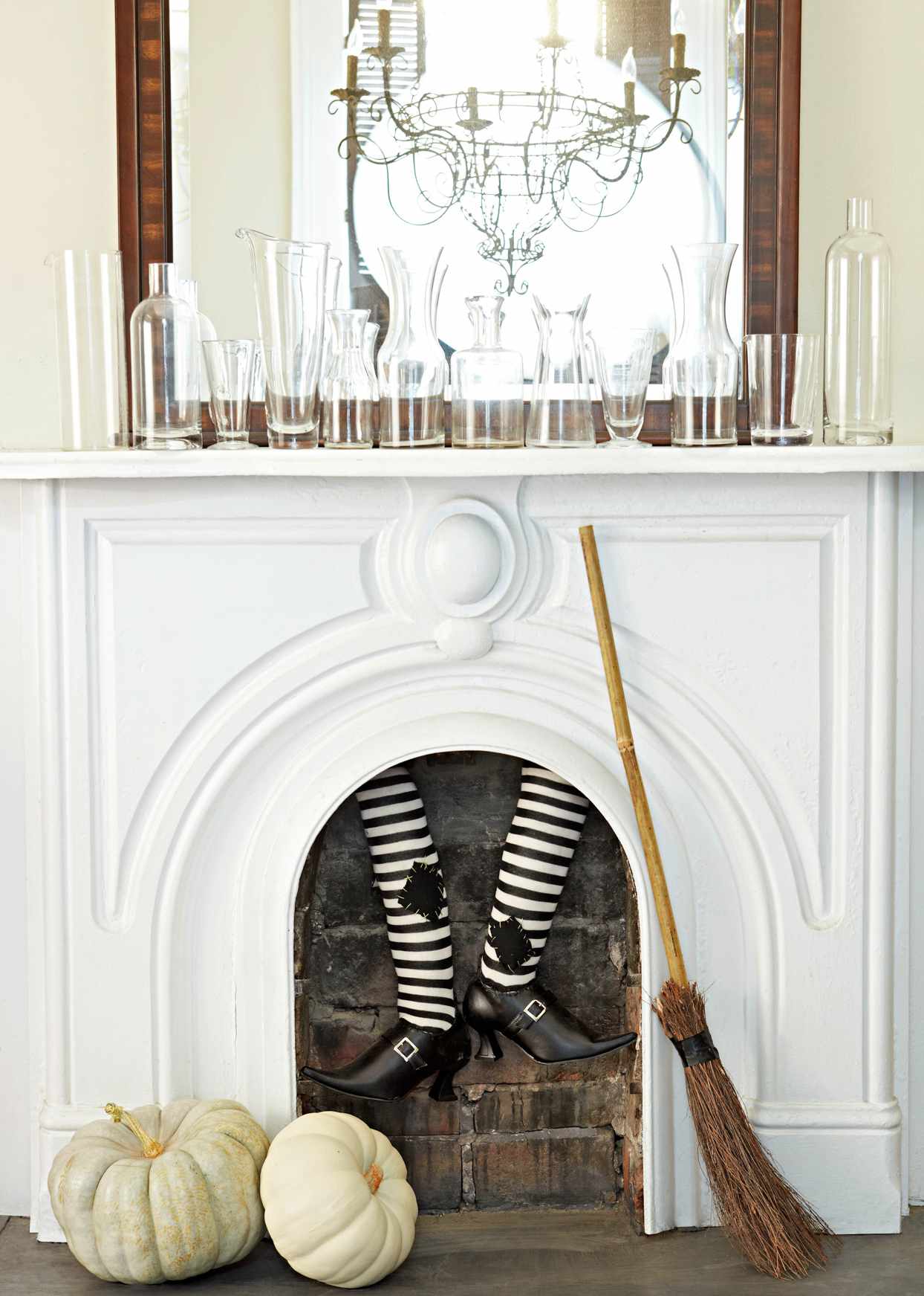 7 of 21 Witch Stockings Fireplace Decoration