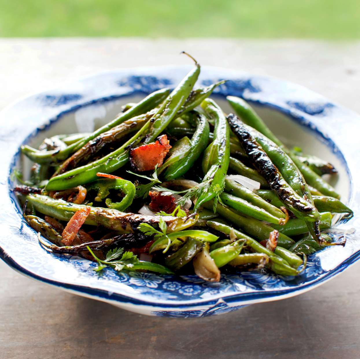 Blistered Green Beans with Bacon