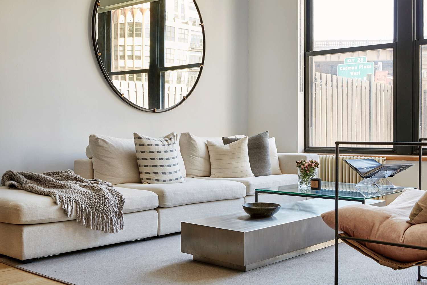 minimalist neutral Scandinavian Japandi-style living room