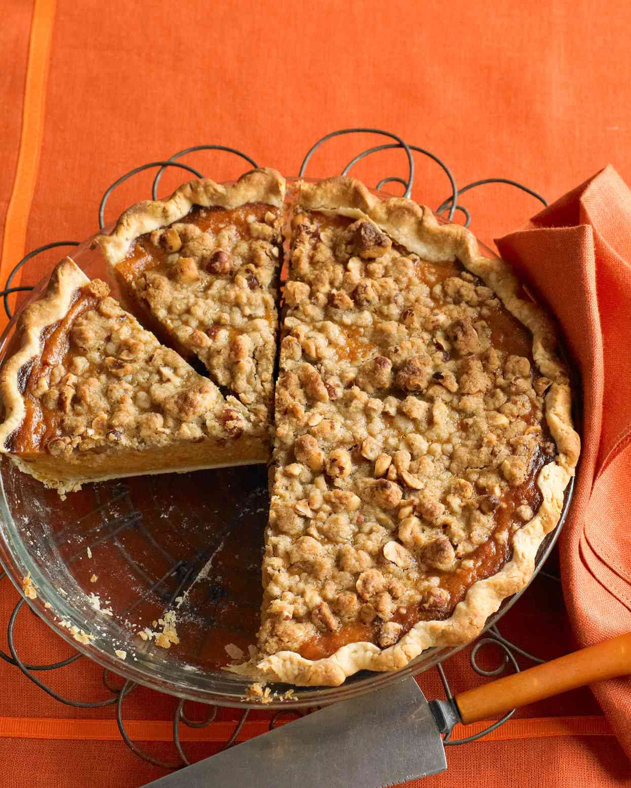 Bourbon-Sweet Potato Pie with Hazelnut Crumble