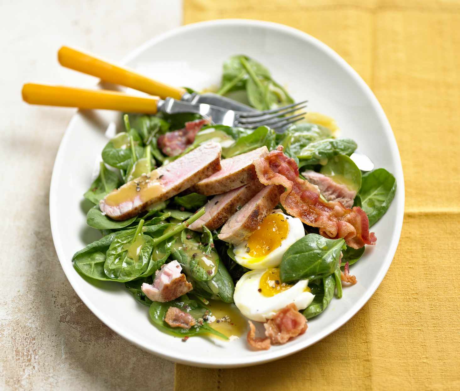 Bacon Egg Spinach tuna Salad