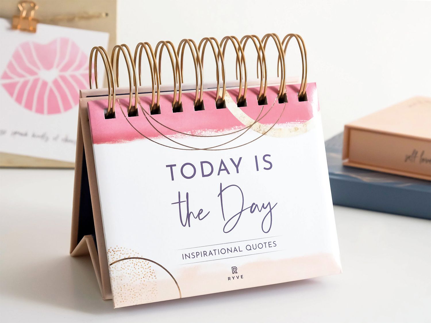today is the day inspirational quote desk calendar