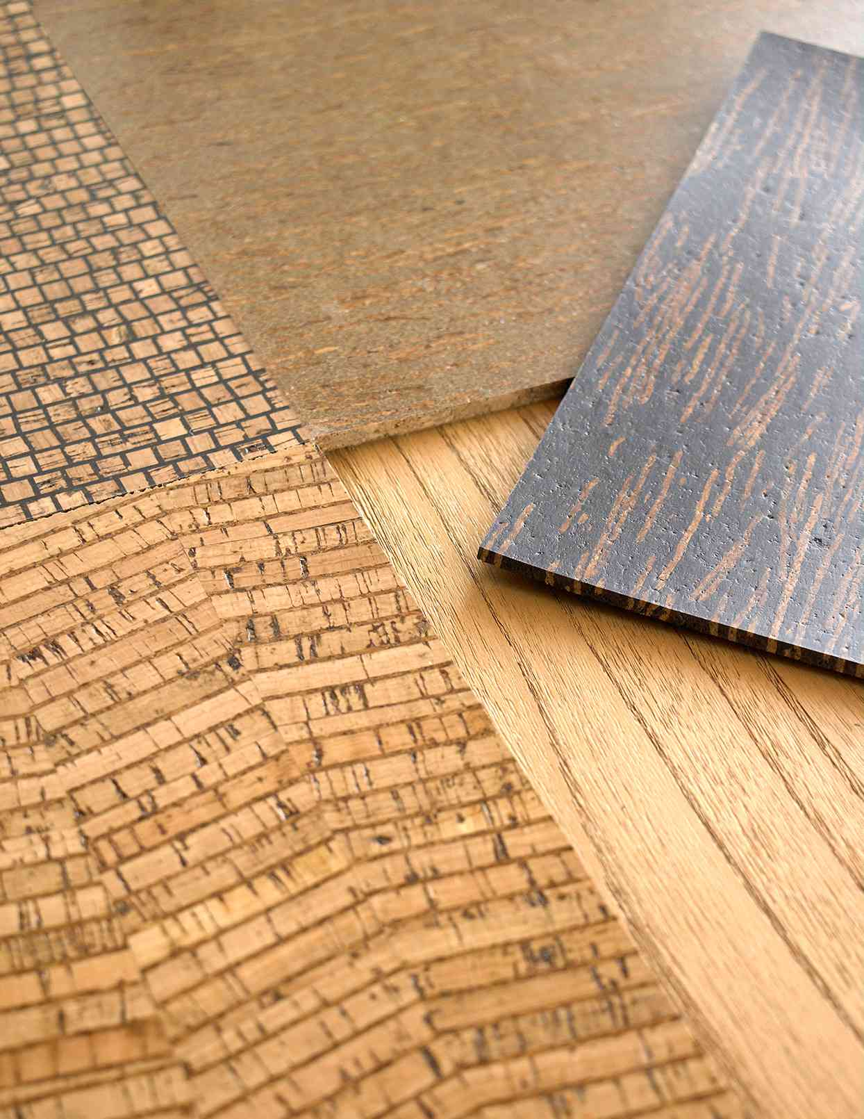 detail cork flooring tiles planks samples