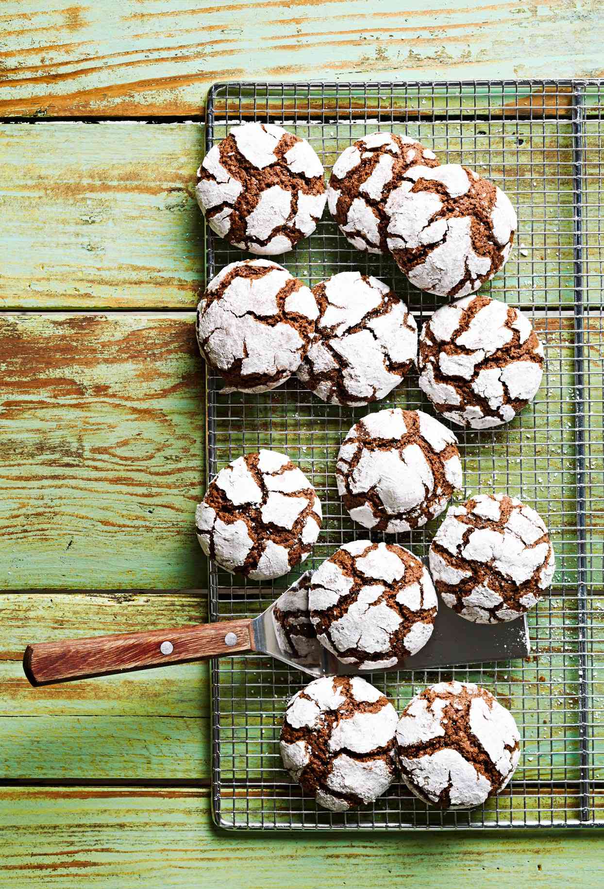 Chocolate-Mint Snow-Top Cookies