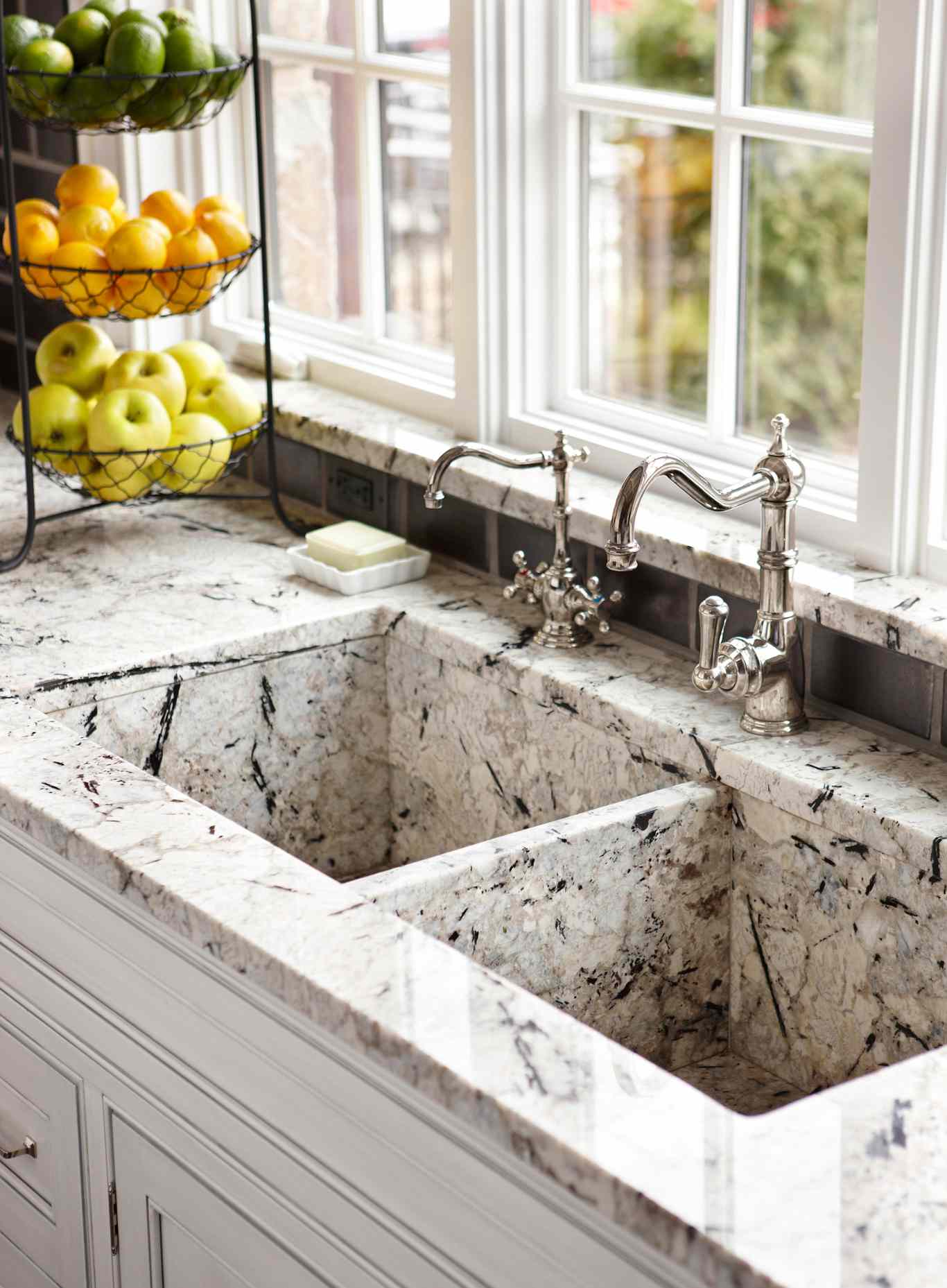 Worktop Cover Sink Natural Stone Plate Stone Plate Marble White 